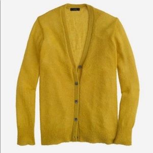 J. Crew Yellow Mohair Cardigan